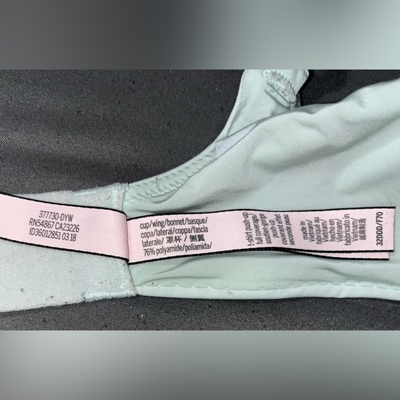 Pastel Blue Victoria’s Secret Full Coverage T-Shirt Push-Up Bra Women’s 32DDD - Picture 7 of 8